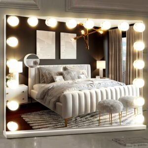 Hollywood Vanity Vanity, Makeup Mirror with 18 Dimmable LED Bulbs | 3 Color Light Modes, USB-A & USB-C Ports, Touch Control, Tabletop & Wall Mounted, Dorm Room Essentials, Gifts for Women